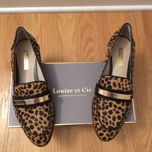 Louise et Cie Leopard Print Mohair Loafers
