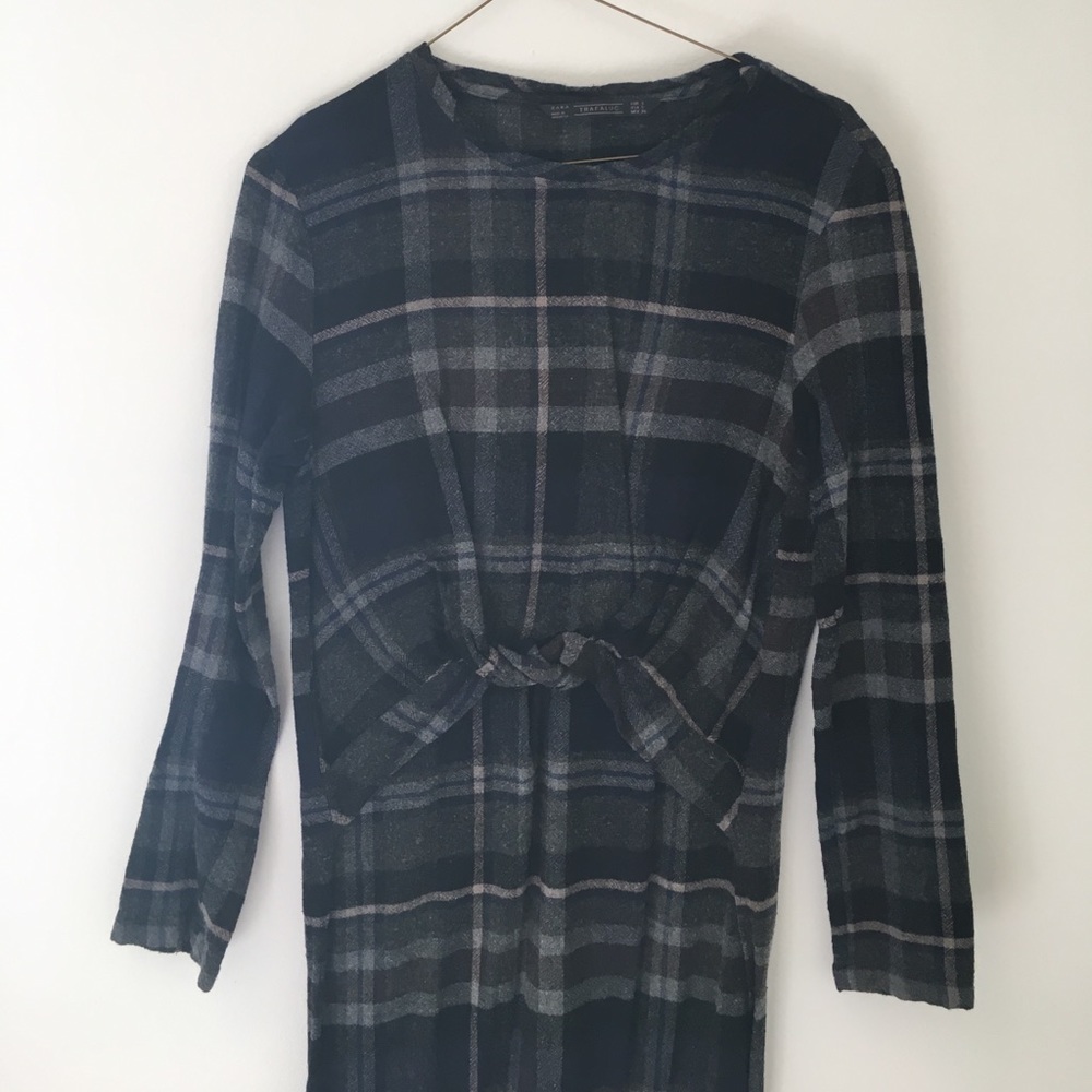 Zara hi lo plaid shirt