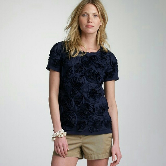 J. Crew Collection Gorgeous Rosette Blouse - Picture 2 of 6