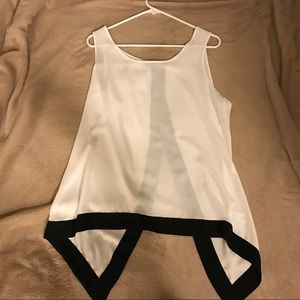 Express Sheer White and Black Top. NWOT