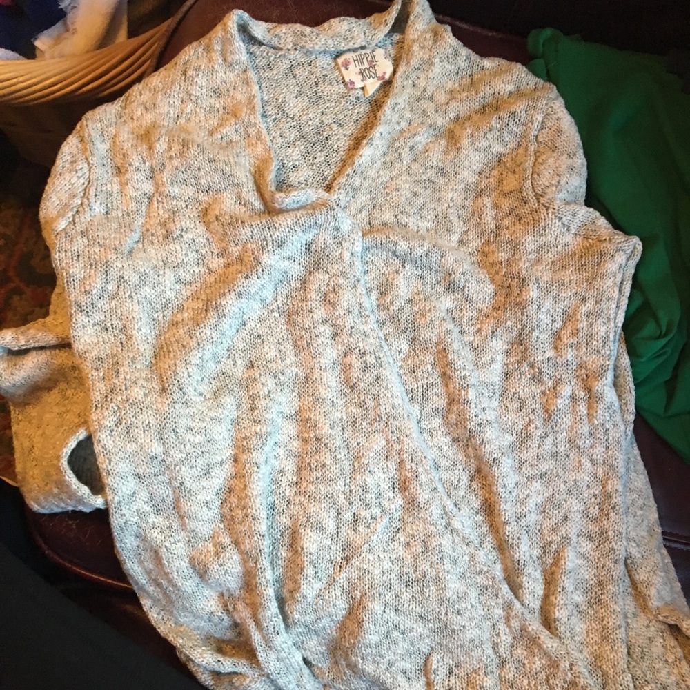 Blue and white sweater