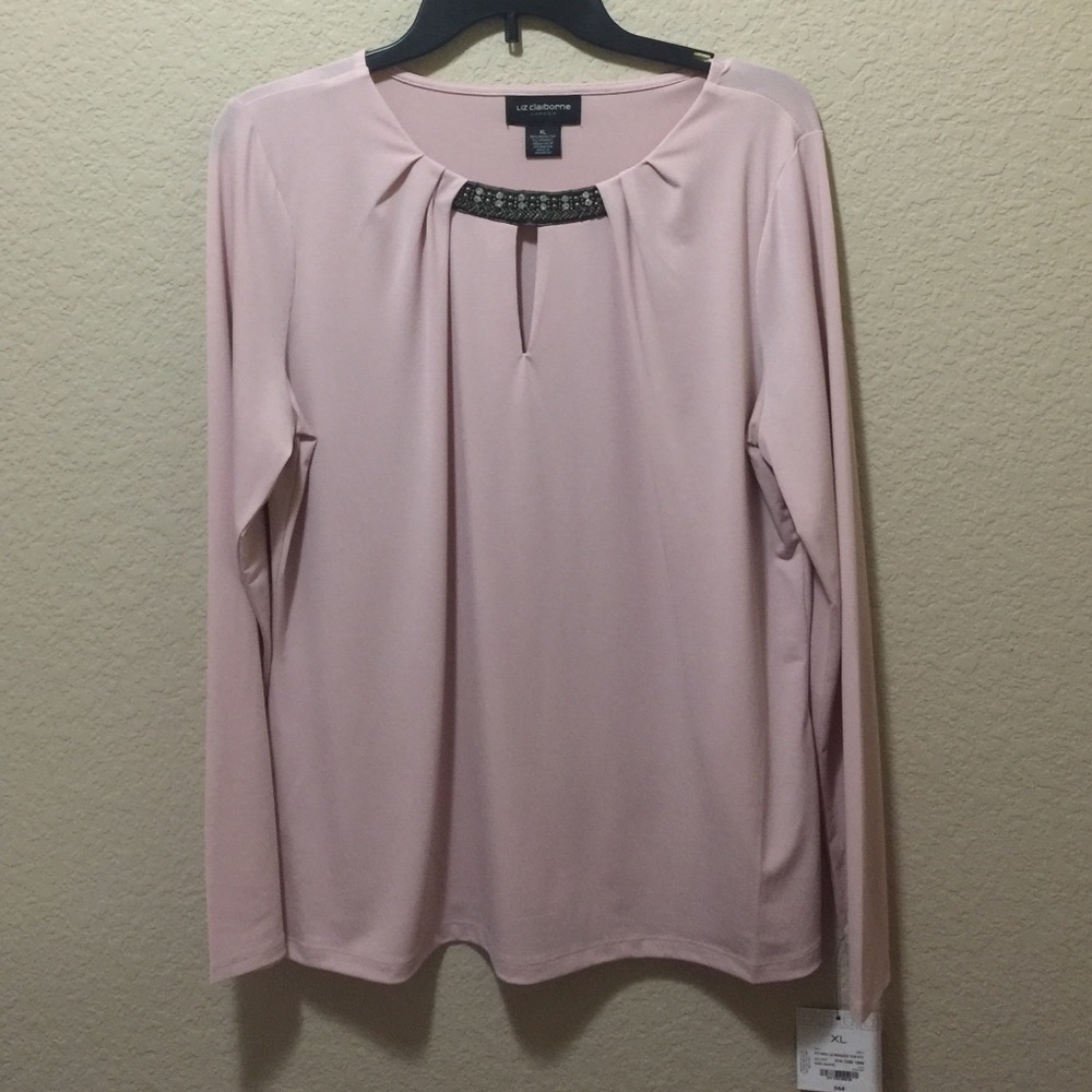 Liz Claiborne Long Sleeve Beaded Blouse XL