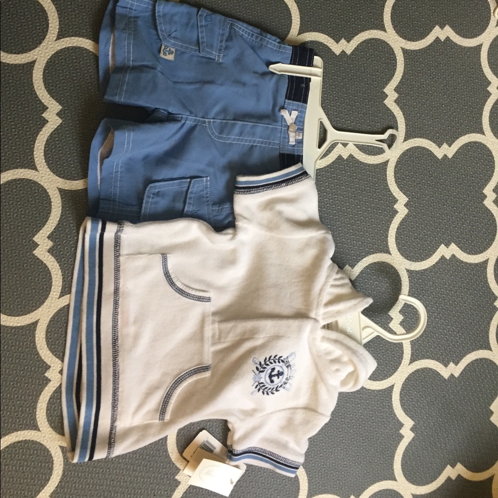 Boys bathing suit and matching cover up ,12 months