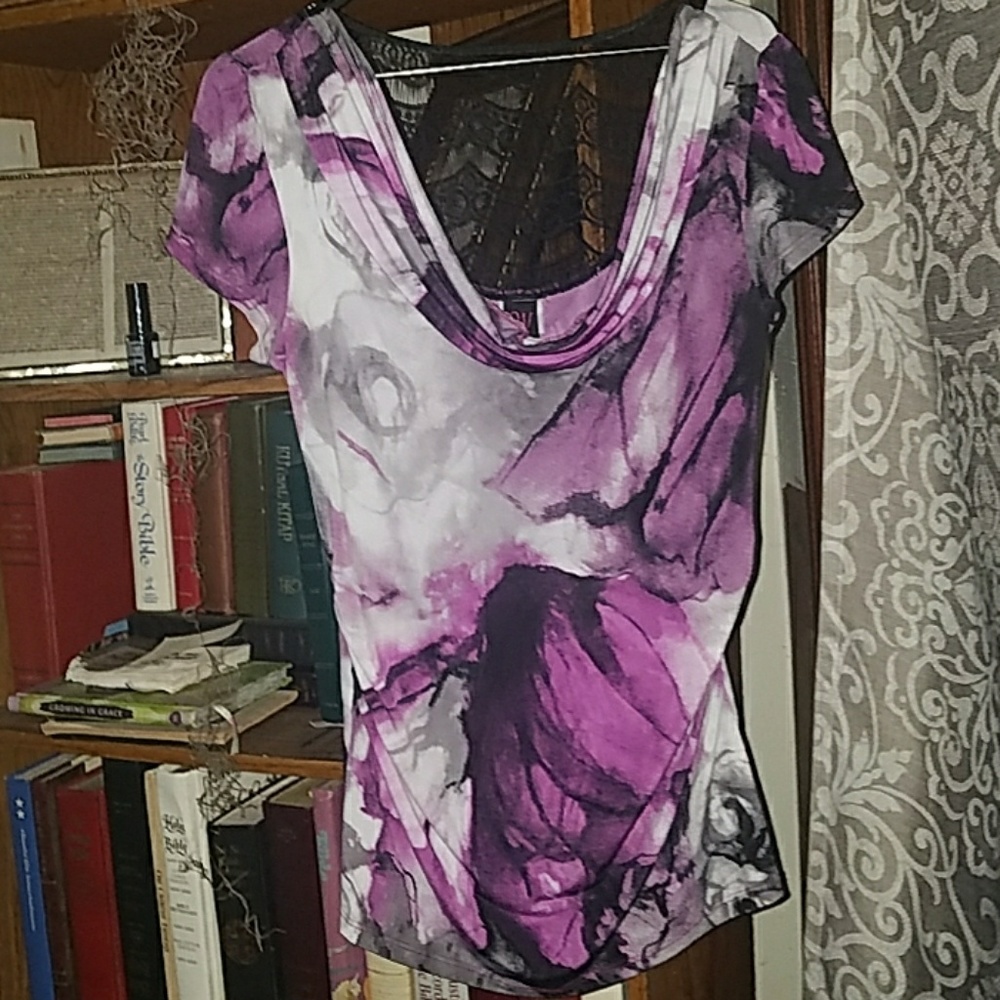 Lace silk top