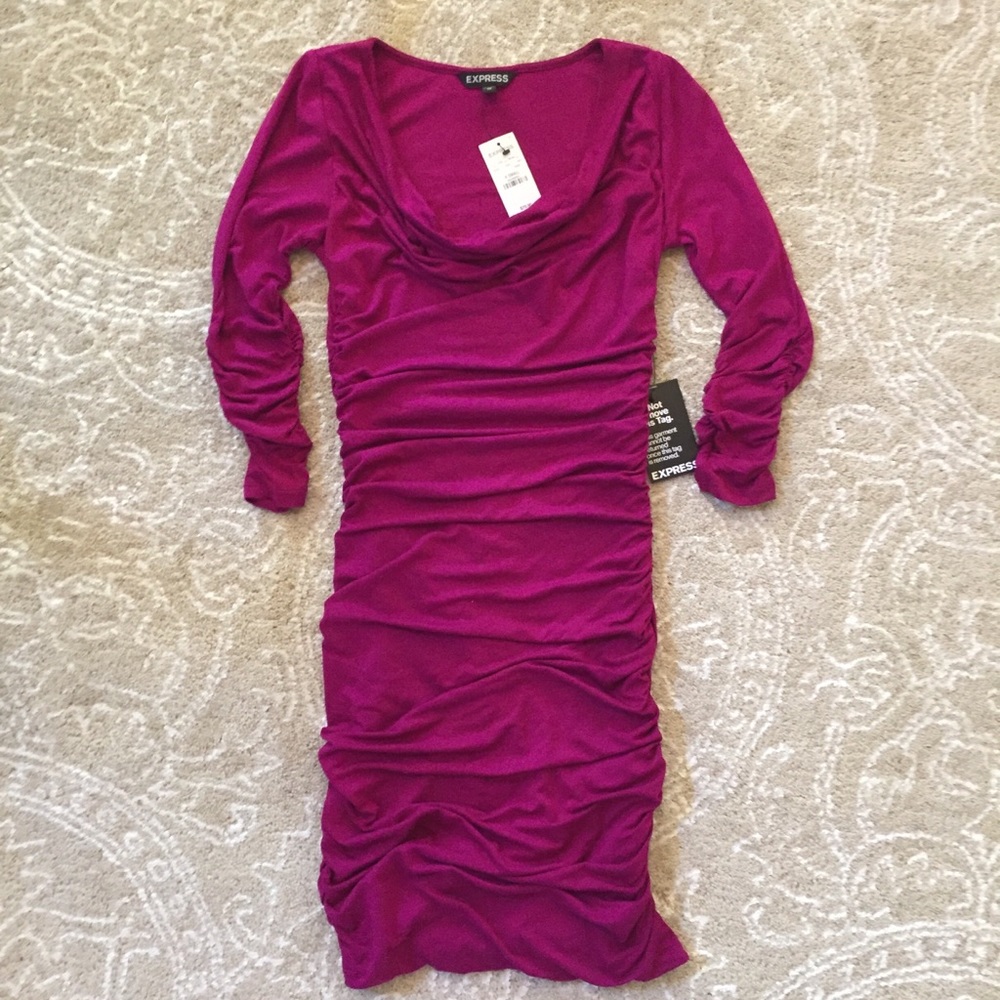 NWT Pink Ruched Dress