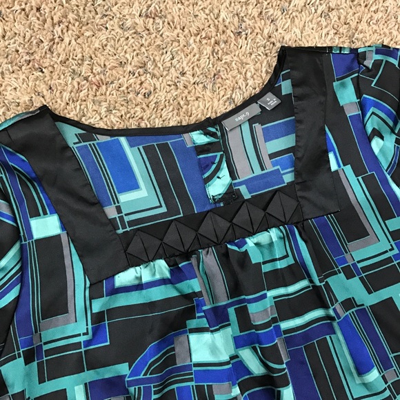 Apt. 9 Square Neck Faux Silk Short Sleeve Top - Picture 3 of 9