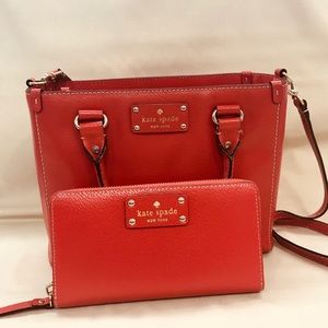 Kate spade red purse and wallet.
