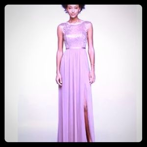 David’s Bridal Long Metallic Bridesmaid Dress