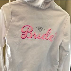 👰🏼 bride hoodie with pink writing