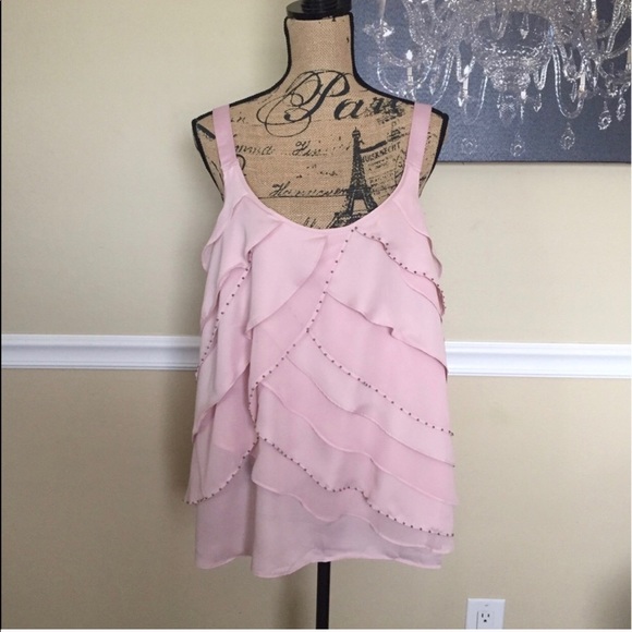 Lane Bryant Tops - • pink studded blouse •