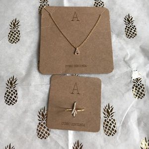 Cubic zirconia "A" ring size 7 and necklace set