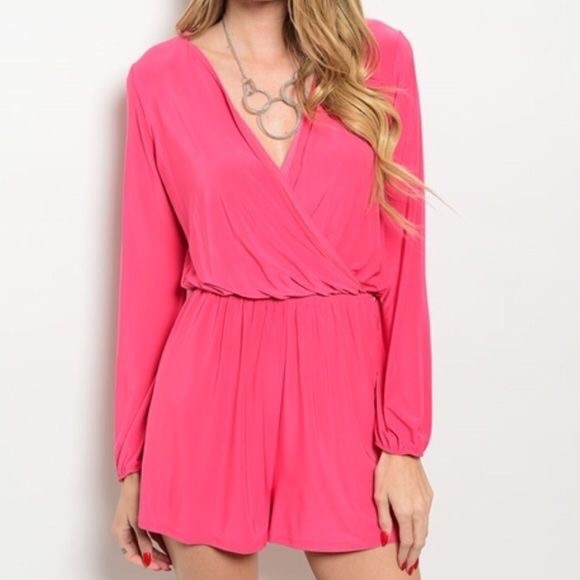 hot pink jumpsuit long sleeve