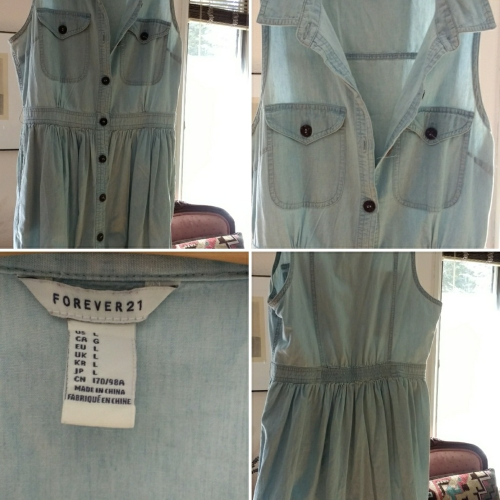 Forever 21 denim button down dress