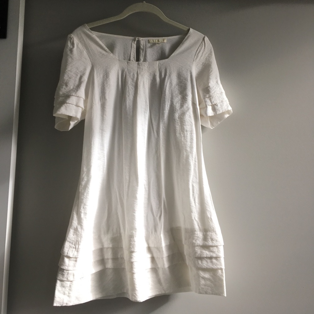 Shimmery white mini dress