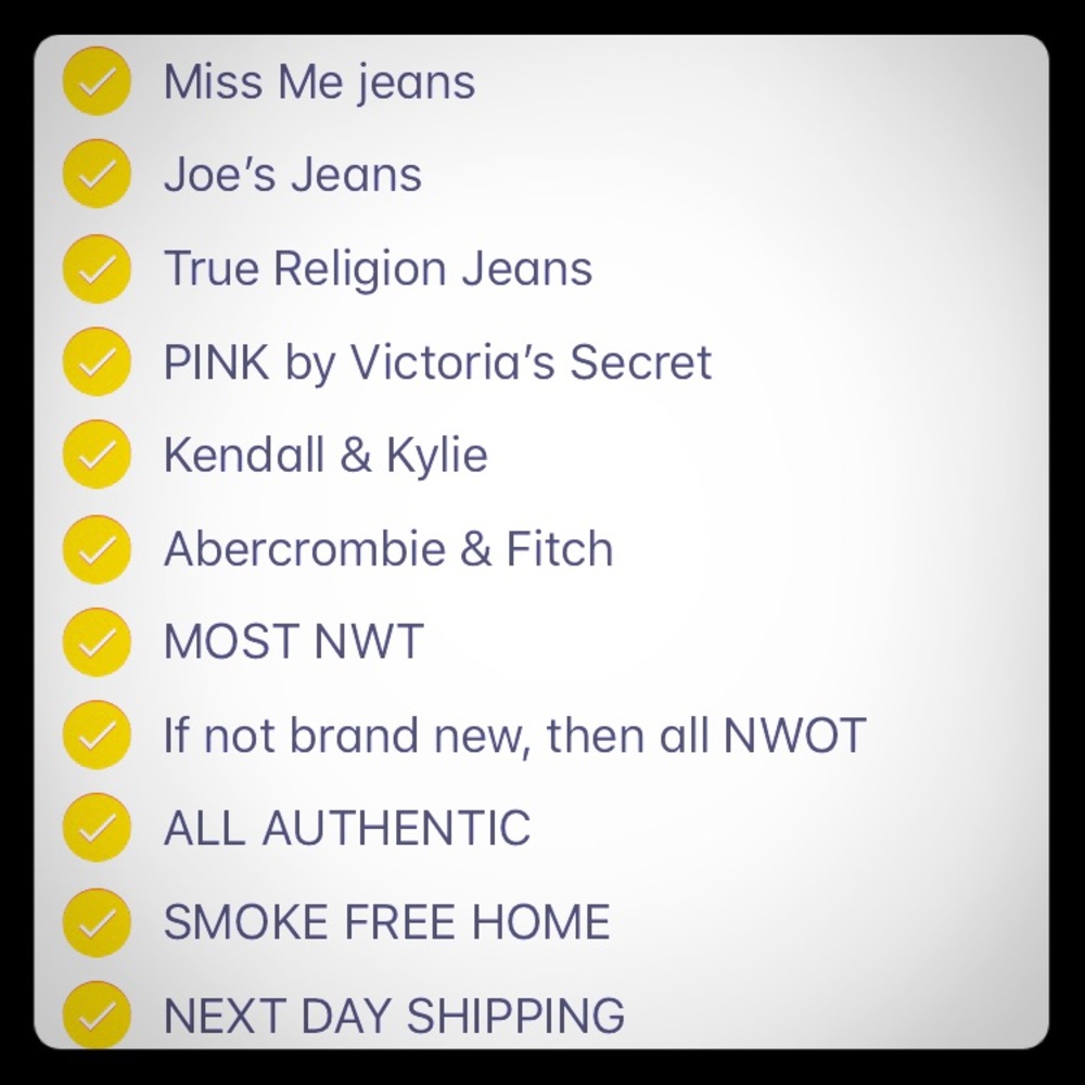 Name brand BNWT/NWOT jeans & pants & bras & shirts