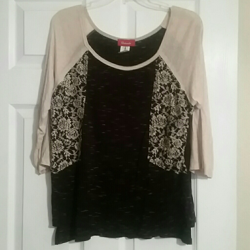Black and cream w/lace top