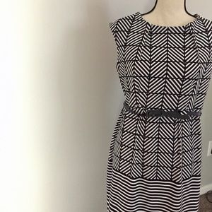 Navy and White Chevron Dress