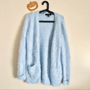 Forever 21 Fluffy Blue Cardigan