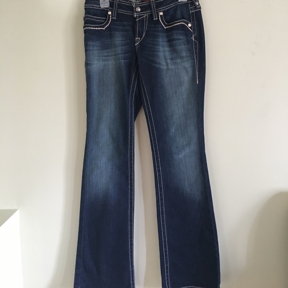 Ariat Bell Bottom Dark Jeans With Rhinestones