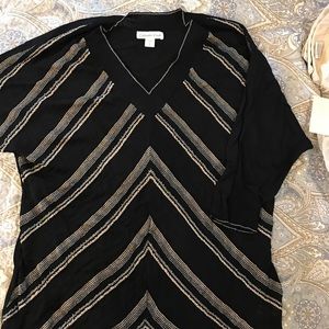 Cold water creek 1x black gold sweater