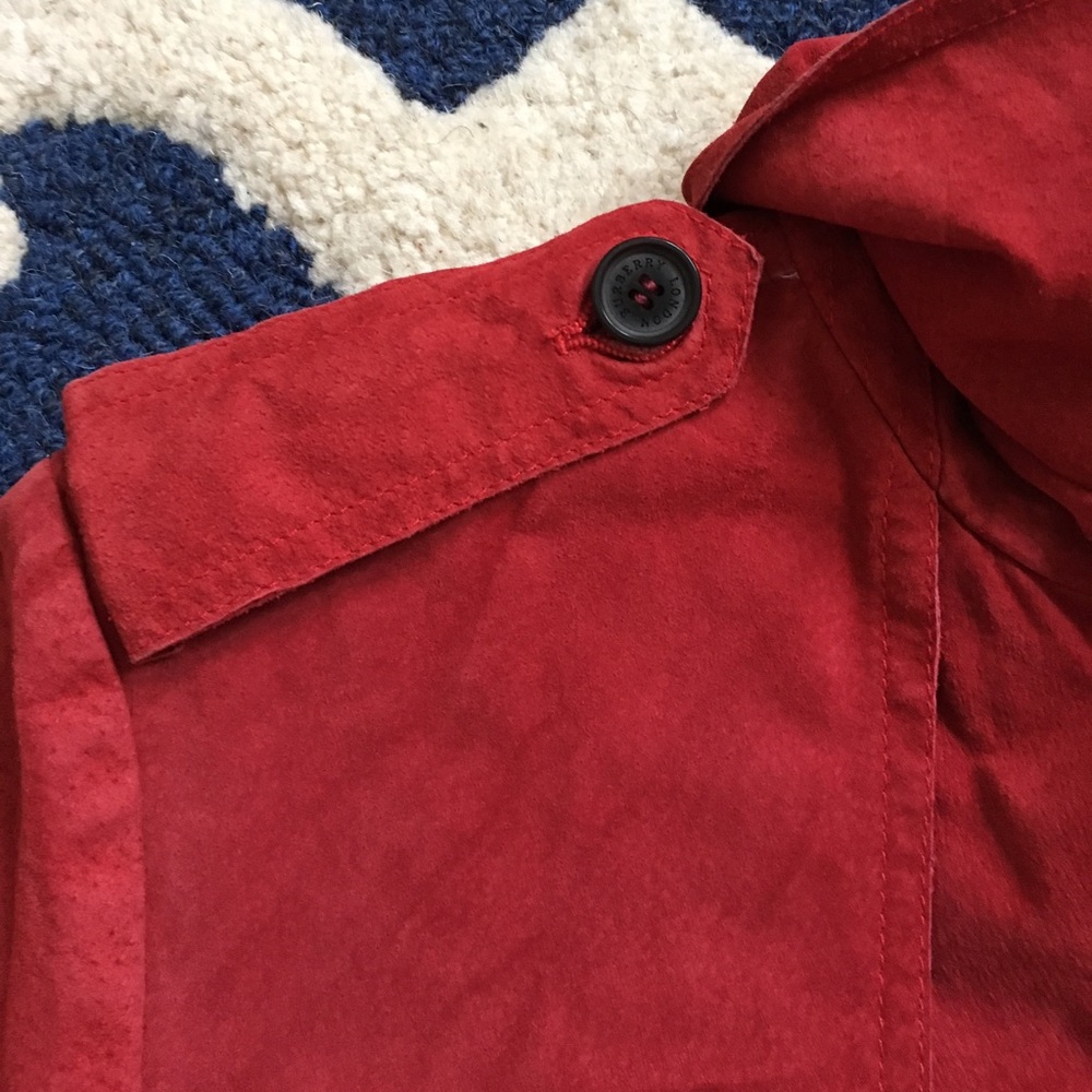 💝Sale💝Burberry suede leather Trench coat - Picture 7 of 8