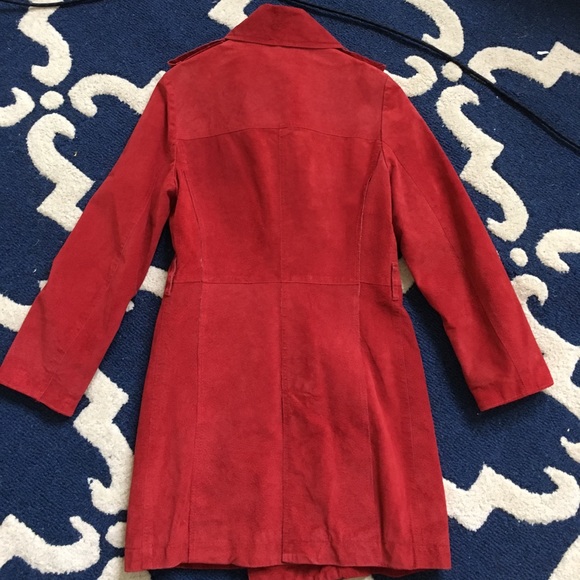 💝Sale💝Burberry suede leather Trench coat - Picture 8 of 8