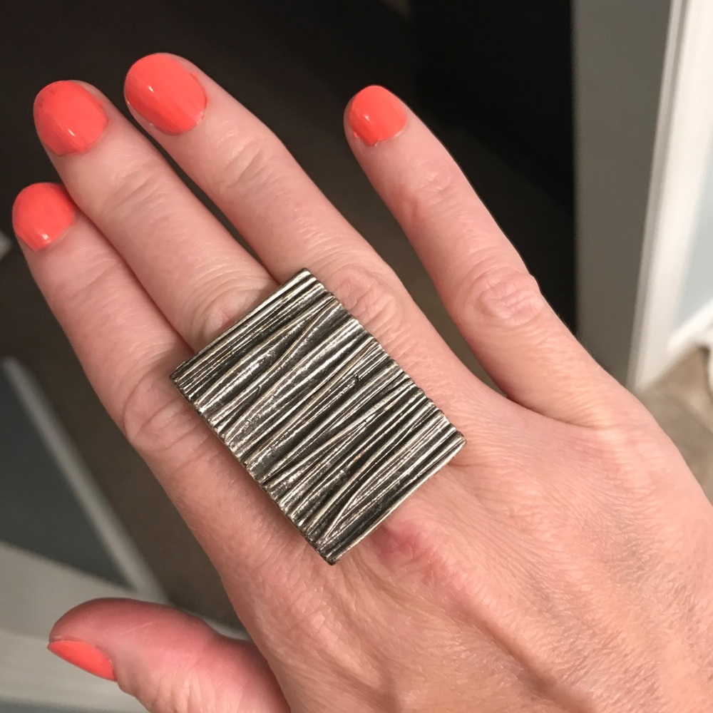 Adjustable ring - brushed silver