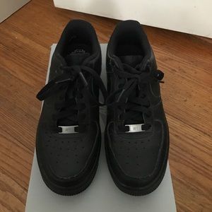 Nike all black air force ones