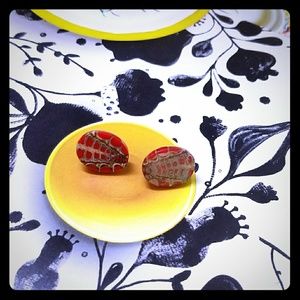 Unique Red Anthropologie Earrings