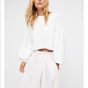 Free People Oversized Cropped Pullover Sweater
