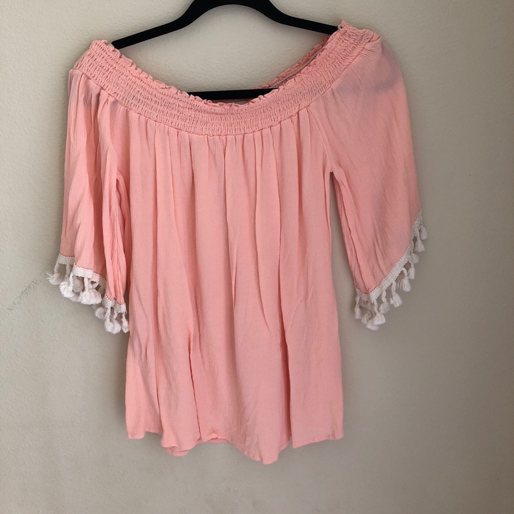 Tassel off the shoulder top