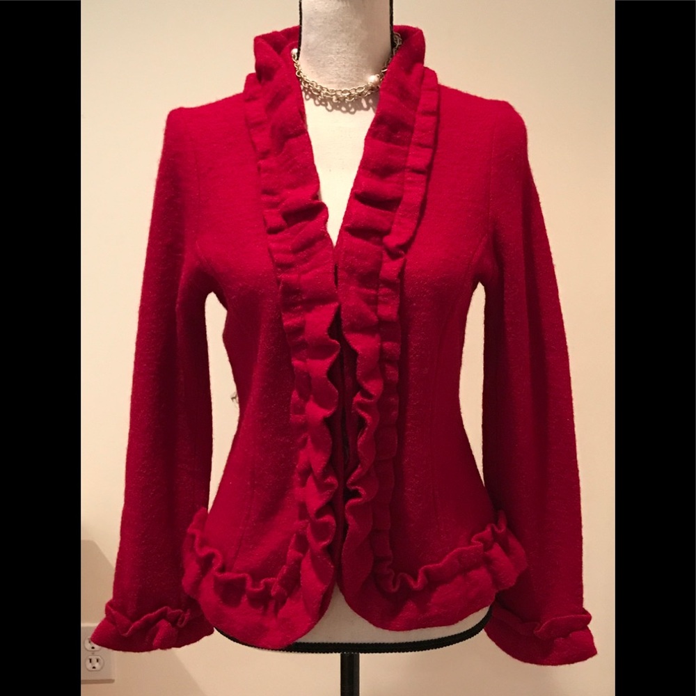 Carole Little wool ruffle jacket