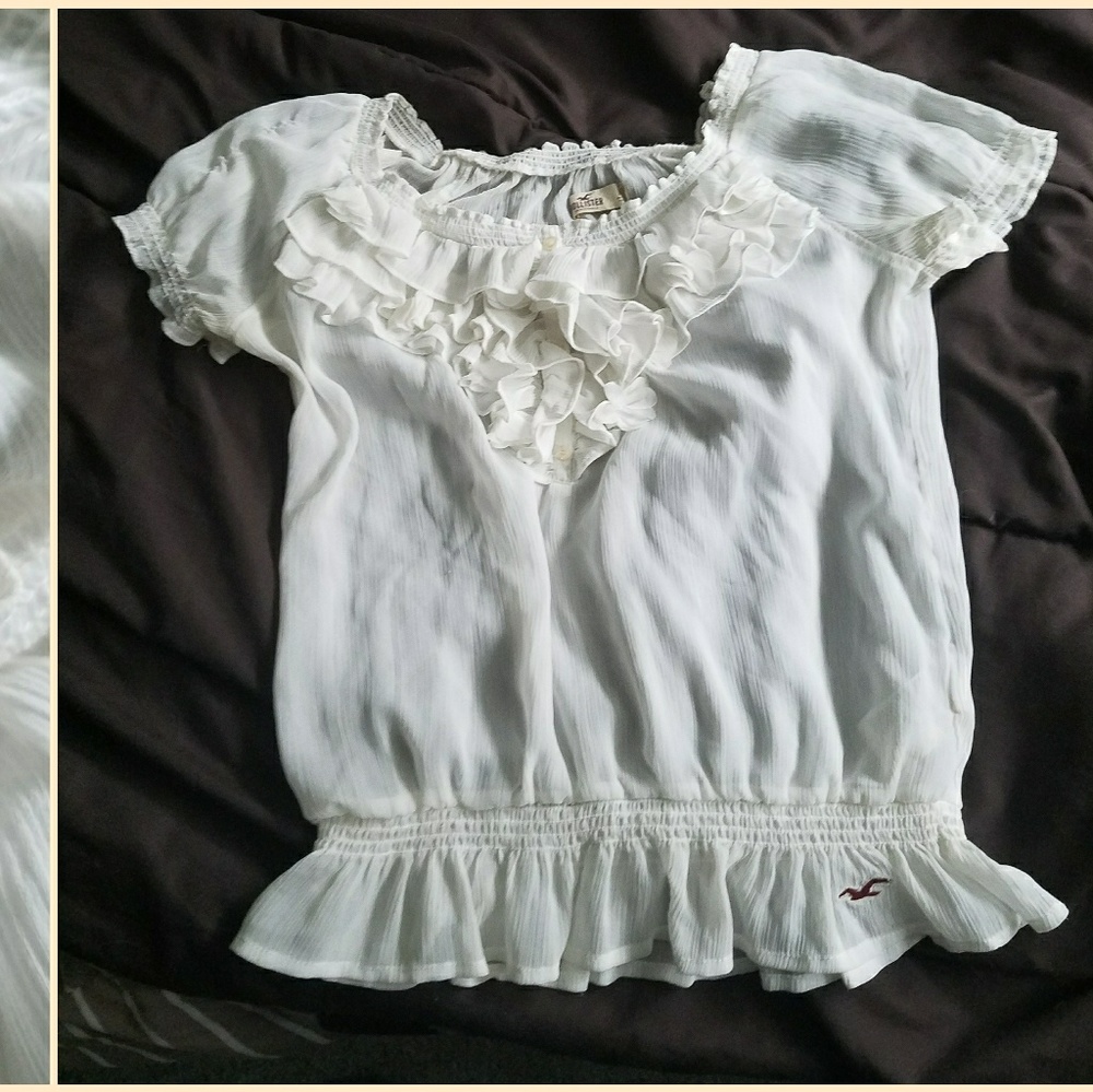Hollister  sheer ruffle blouse [sold]