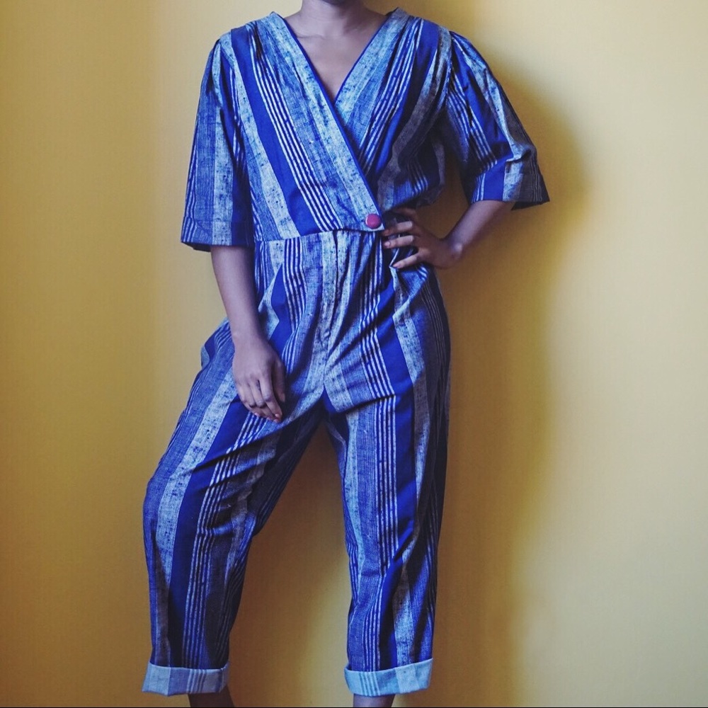Vintage Striped Jumpsuit