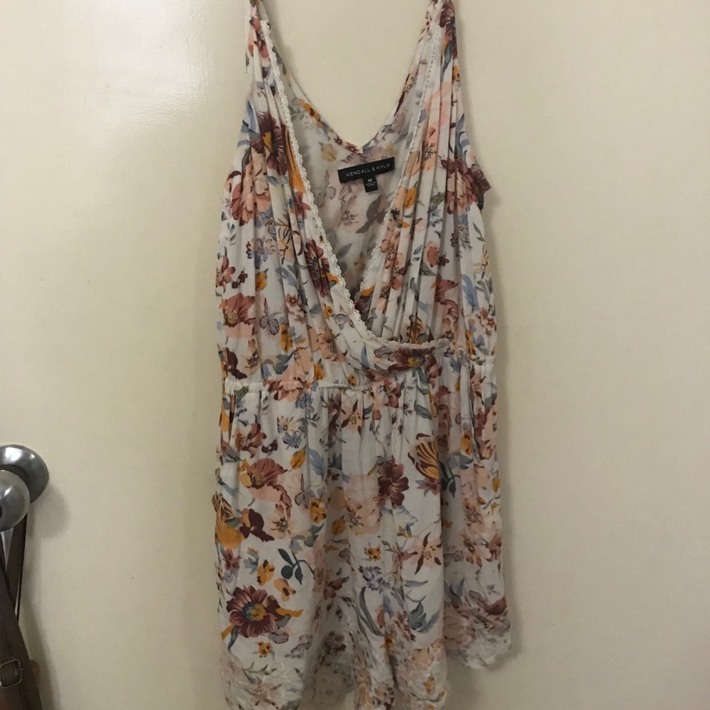 Kendall and Kylie spaghetti straps floral romper
