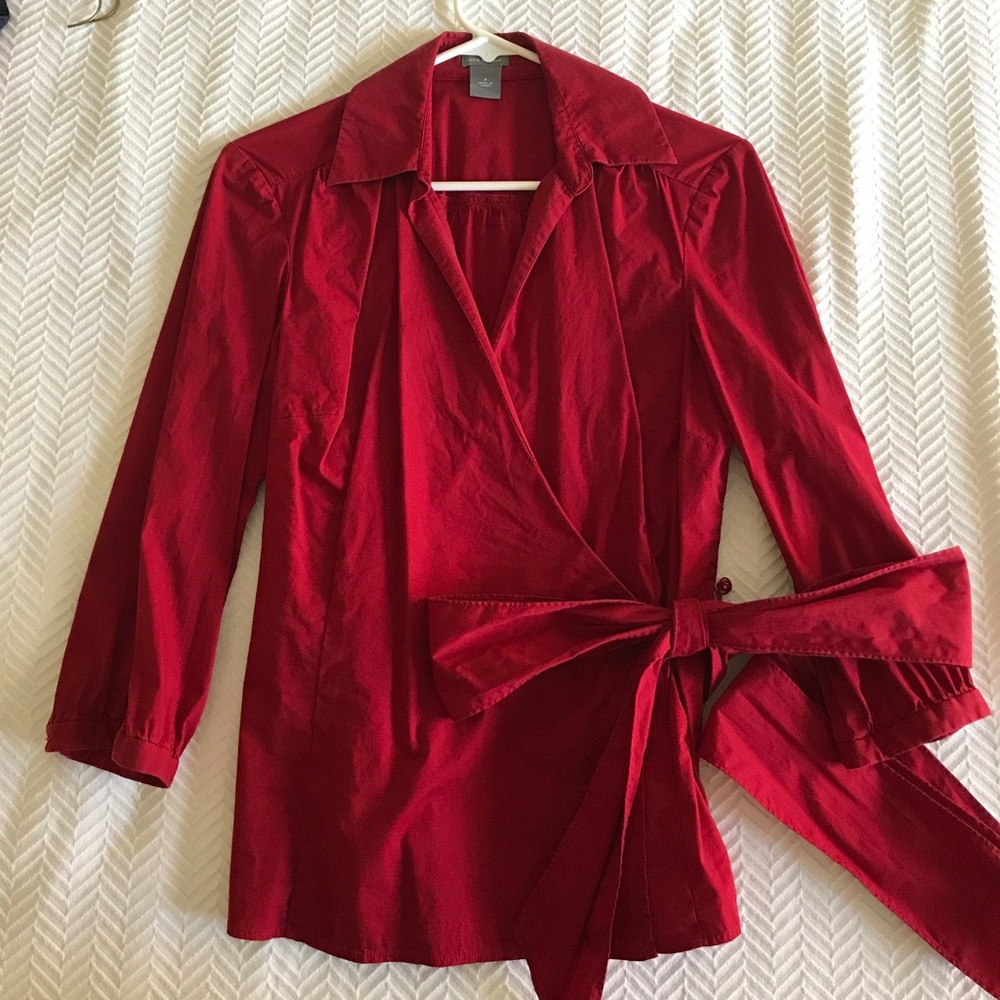 ANN TAYLOR Wrap Around Blouse, Size 6.