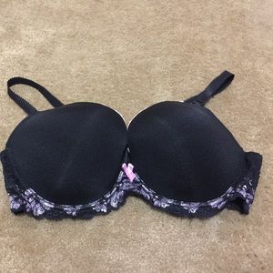 Black and Pink Bra with Lace