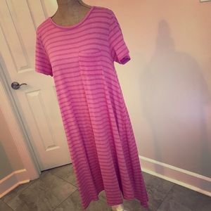Pink Stripe T-shirt Dress
