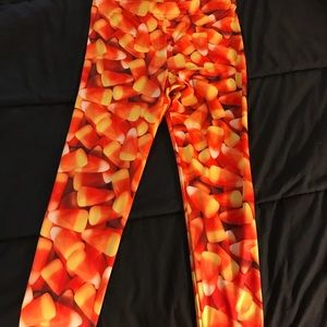 Candy corn Halloween leggings