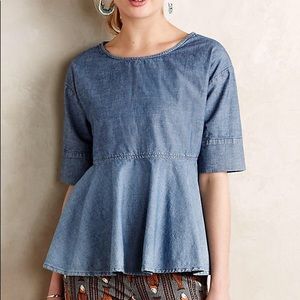 anthropologie chambray swing top