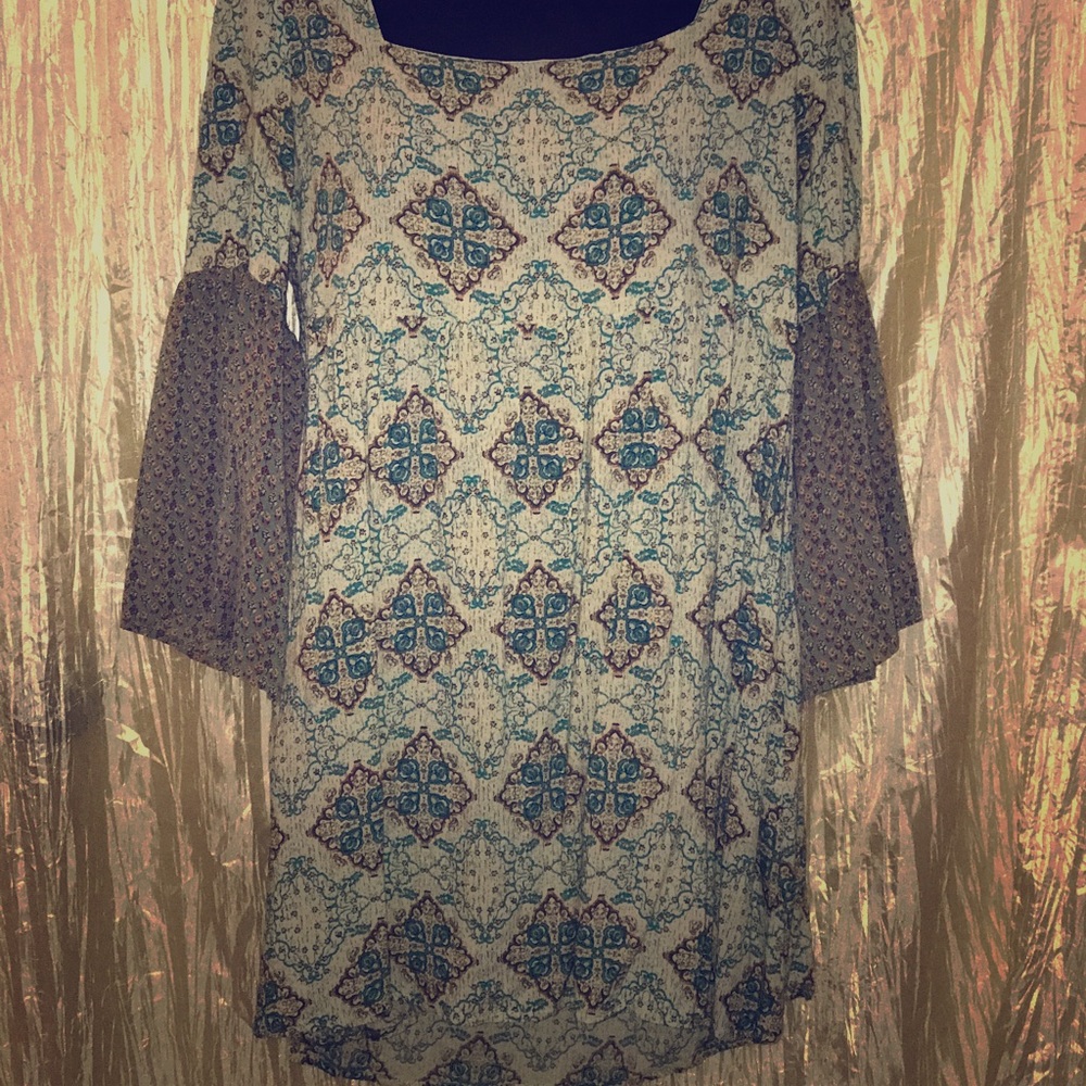 Umgee Boho Prarie Floral Dress Medium