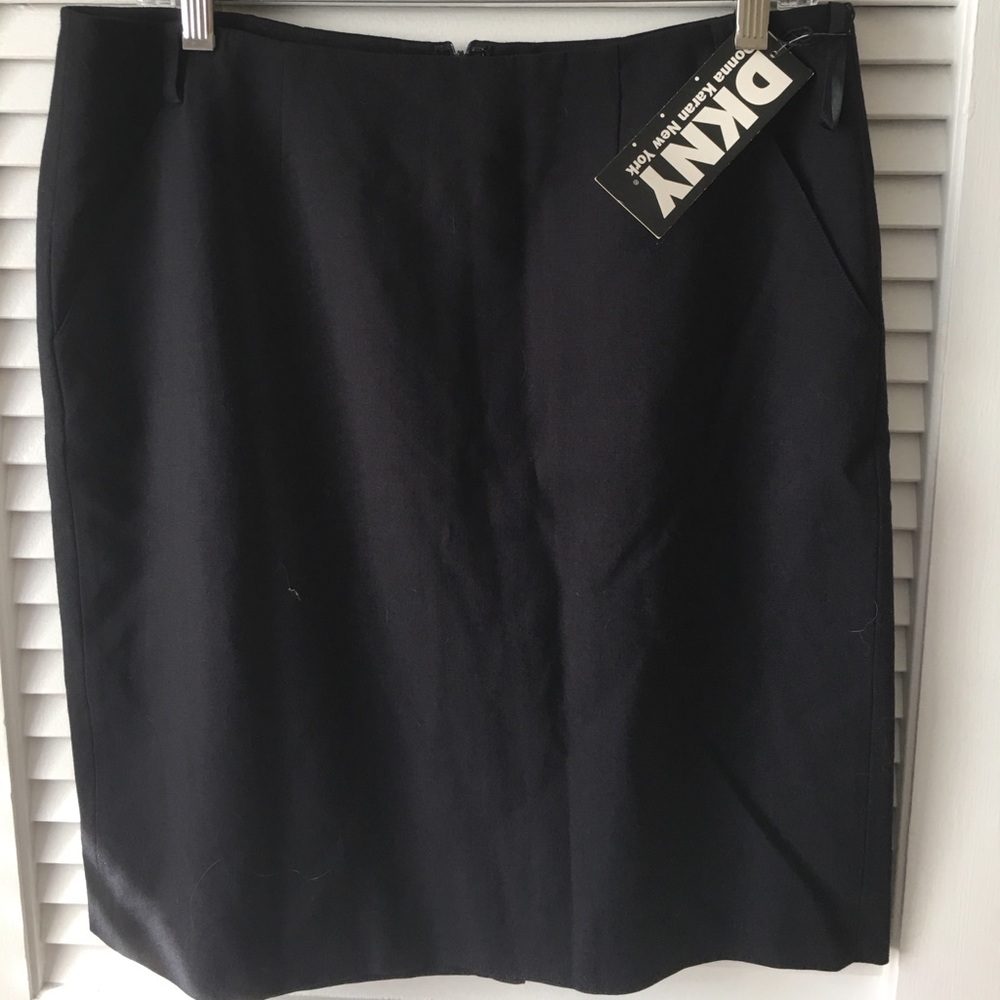 Vintage DKNY Navy Wool Skirt 14 NWT