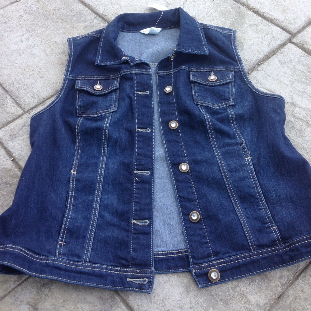 Christopher and Banks Large denim vest