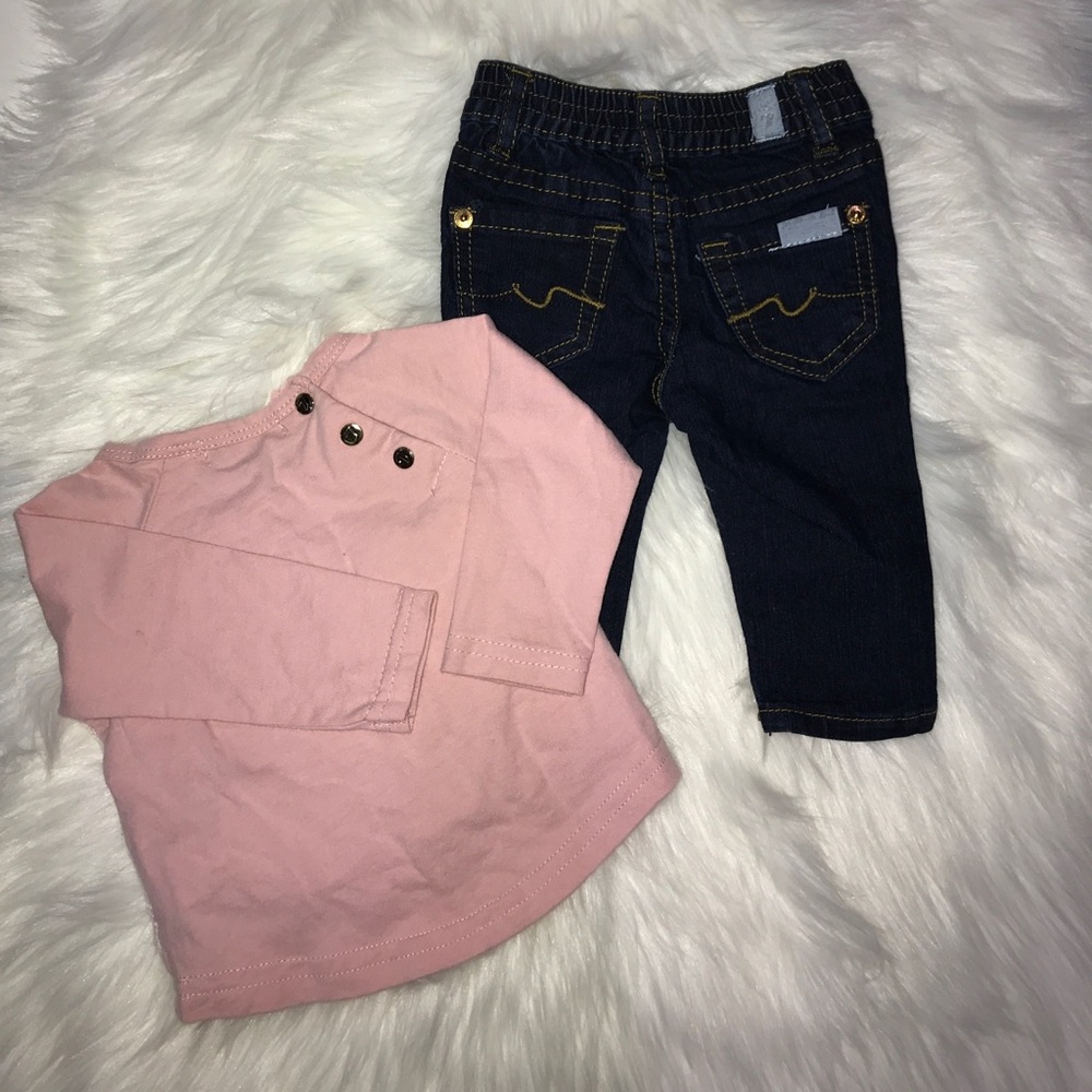 7 for all Mankind Baby Girl 2-Piece Outfit - Picture 3 of 4