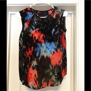 J. Crew Keyhole Silk Shell in Floral Splash Print