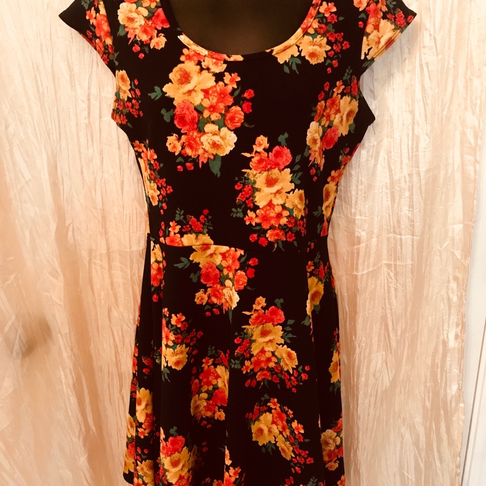 Pixie Floral Boho Vintage Dress large