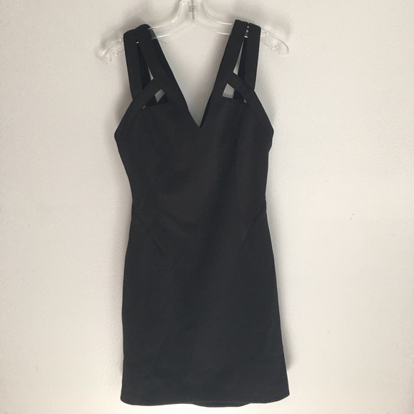 F21 BLACK SUPER FITTED CUT OUT DRESS - Picture 1 of 4