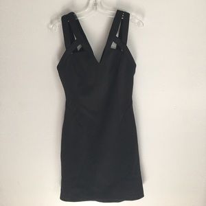 F21 BLACK SUPER FITTED CUT OUT DRESS