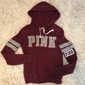 PINK maroon/burgundy pullover hoodie