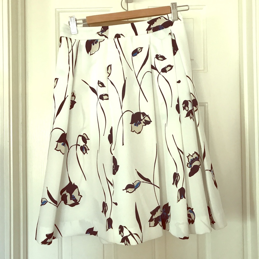 Zara flower print pleated a-line skirt